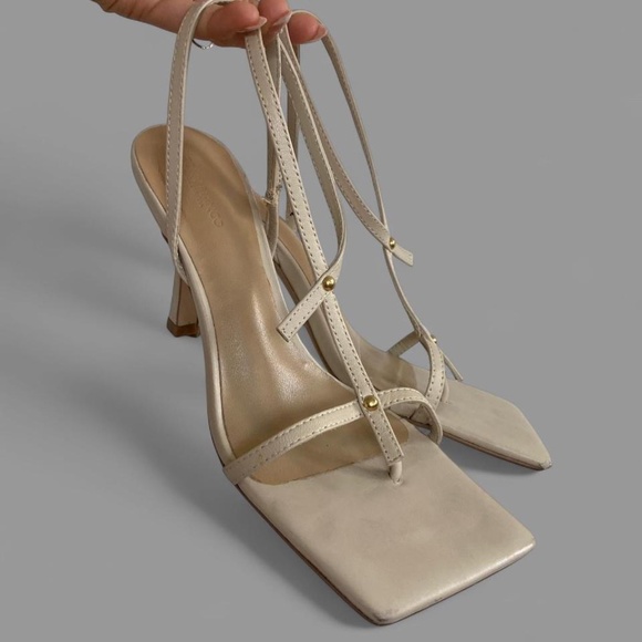 Tony Bianco cream studded strappy heels - Picture 1 of 9